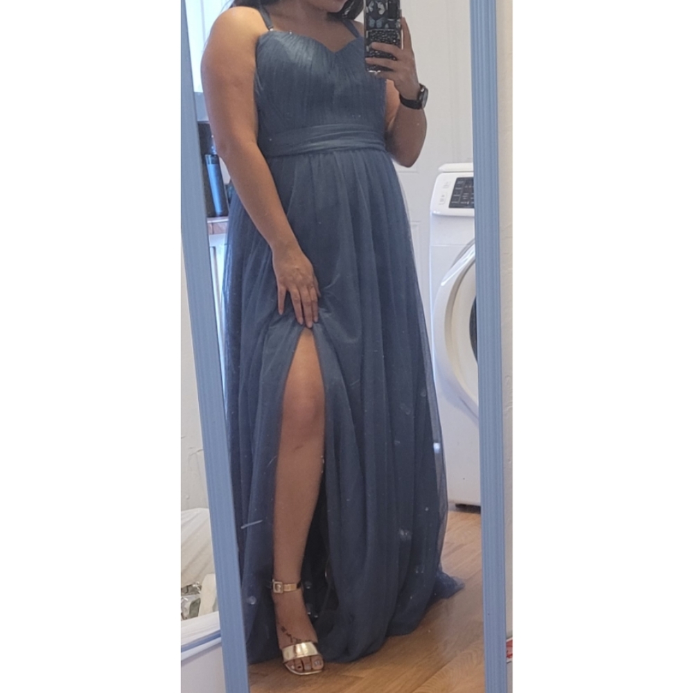 Reverly Bridesmaids Dress, Size 14 in Dusty Blue